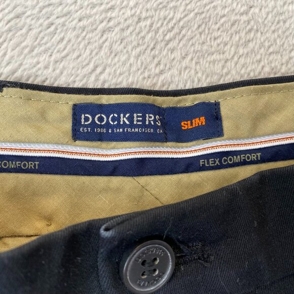 Dockers Mens Pants 28x30 Slim Fit Black Flex Comfort - Picture 2 of 10